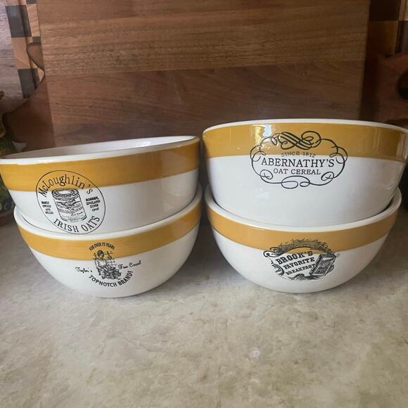 Williams Sonoma
Yellow banded Cereal bowls 
Set of 4 - Picture 1 of 10